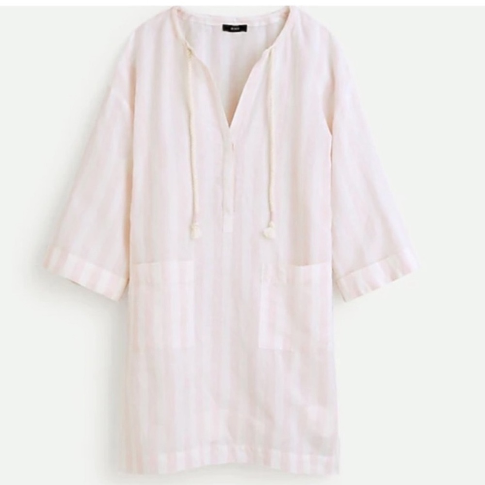J. Crew Pink & White Striped Beach Coverup NWT Size Small